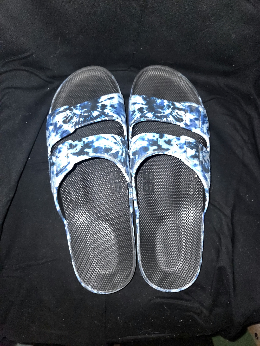 Men's Blue Tie-Dye Slide Sandals